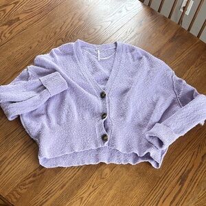 Lavender colored Found my friend Free People Cardigan
